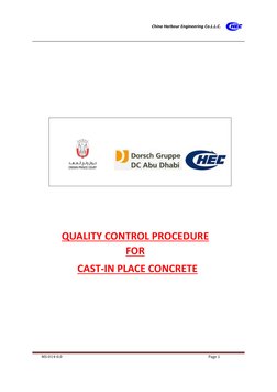 China Harbour Engineering Co.L.L.C. 
 
 
MS-014-0.0 
Page 1 
 
 
 
 
 
 
 
 
 
 
 
 
 
 
QUALITY CONTROL PROCEDURE 
FOR 
CAST