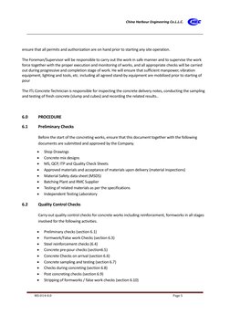 China Harbour Engineering Co.L.L.C. 
 
 
MS-014-0.0 
Page 5 
 
ensure that all permits and authorization are on hand prior to