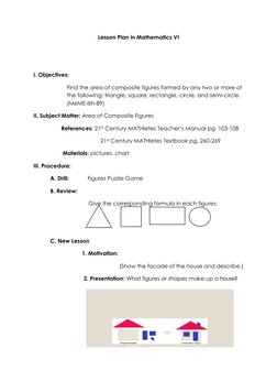 Area of Composite Figures Lesson Plan | PDF | Teaching Methods ...