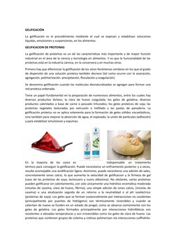 GELIFICACIÓN 
La gelificación es el procedimiento  mediante el cual se espesan y estabilizan soluciones
líquidas, emulsiones