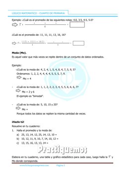 Estadística para Cuarto de Primaria | PDF | Science | Enseñanza de ...