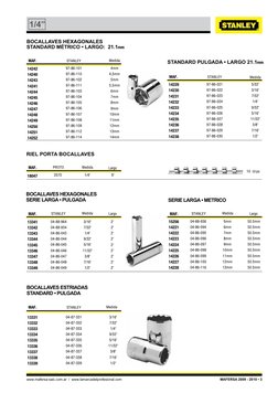 MAFERSA 2009 - 2010 • 3
www.mafersa-saic.com.ar  /  www.lamarcadelprofesional.com
BOCALLAVES HEXAGONALES
SERIE LARGA • PULGAD