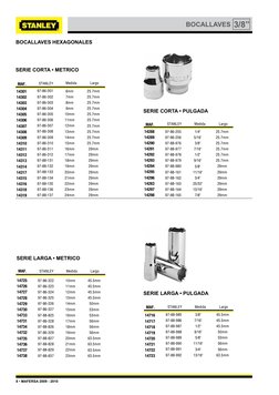 8 • MAFERSA 2009 - 2010
3/8”
BOCALLAVES
SERIE LARGA • METRICO 
14725
14726
14727
14728
14729
14730
14733
14731
14734
14732
14