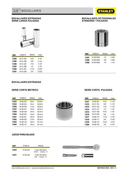 MAFERSA 2009 - 2010 • 9
www.mafersa-saic.com.ar  /  www.lamarcadelprofesional.com
BOCALLAVES
3/8”
BOCALLAVES ESTRIADAS
SERIE