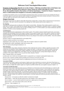 Neurological Observation Chart Guide | PDF | Coma | Neurology