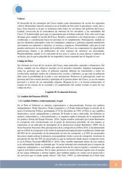 «EL AÑO DEL DIÁLOGO Y LA RECONCILIACIÓN NACIONAL» 
8 
Valores  
El desarrollo de las estrategias del Cusco te