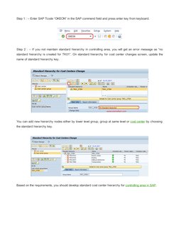 Create Cost Center Hierarchy in SAP | PDF