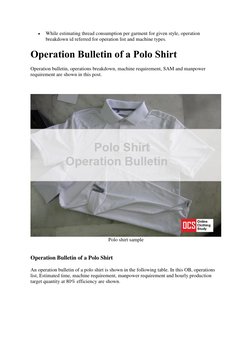 Operation Breakdown in Garment Industry | PDF | Seam (Sewing) | Sewing ...
