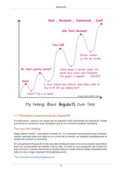 AngularJS
6
1.3. Principales características de AngularJS
A continuación, vamos a ver alogos de los aspectos más importantes
