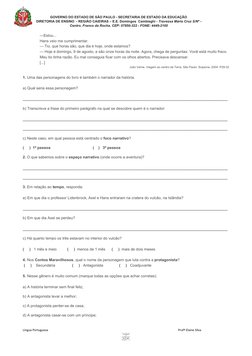 GOVERNO DO ESTADO DE SÃO PAULO - SECRETARIA DE ESTADO DA EDUCAÇÃO 
DIRETORIA DE ENSINO  - REGIÃO CAIEIRAS – E.E​. ​Domingos