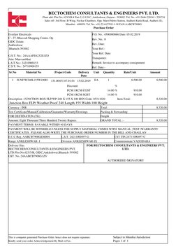 BECTOCHEM CONSULTANTS & ENGINEERS PVT. LTD.
Plant add- Plot No. 623/3/B # Part-2, G I D C, Ankleshwar, Gujarat - 393002. Tel.