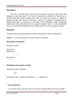 Contact Management System 
Dept. of CSE, NHCE