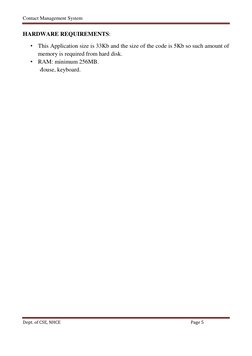 Contact Management System 
Dept. of CSE, NHCE