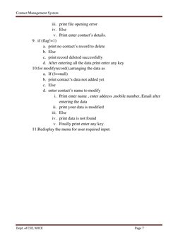 Contact Management System 
Dept. of CSE, NHCE