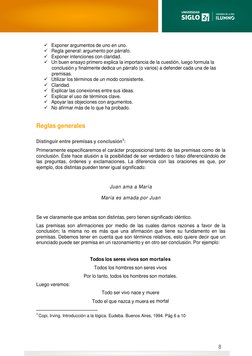   Exponer argumentos de uno en uno. 
   Regla general: argumento por párrafo. 
   Exponer intenciones con claridad.