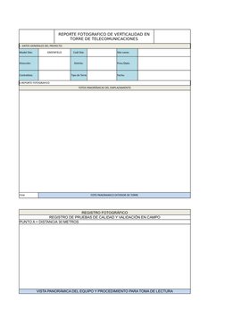 l.- DATOS GENERALES DEL PROYECTO:
Model Site:
GREENFIELD
Codi Site:
Site name:
Dirección:
Distrito:
Prov./Dpto.
Contratista: