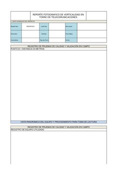 l.- DATOS GENERALES DEL PROYECTO:
Model Site:
GREENFIELD
Codi Site:
Site name:
Dirección:
Distrito:
Prov./Dpto.
Contratista: