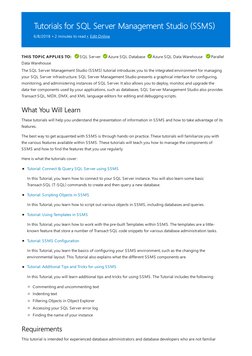 SSMS Tutorial: Getting Started Guide | PDF | Microsoft Sql Server ...