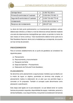ESTABLECIMIENTO DE PUNTO GEODÉSICO 
GEODESIA II 
6 
 
La altura de todo punto perteneciente a un levantamiento geo