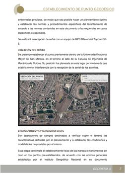 ESTABLECIMIENTO DE PUNTO GEODÉSICO 
GEODESIA II 
7 
ambientales previstos, de modo que sea posible hacer un planea