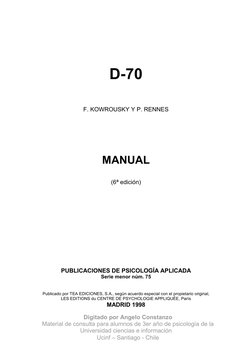 Digitado por Angelo Constanzo 
Material de consulta para alumnos de 3er año de psicología de la 
Universidad ciencias e infor