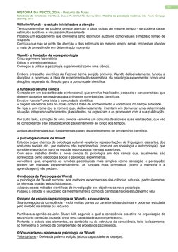 HISTÓRIA DA PSICOLOGIA - Resumo da Aulas 
Referência do livro-texto: SCHULTZ, Duane P.; SCHULTZ, Sydney Ellen. História da ps