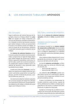 8
2. 	  LOS ANDAMIOS TUBULARES APOYADOS
1 Guía Técnica para la evaluación y prevención de los riesgos relativos a la utiliz