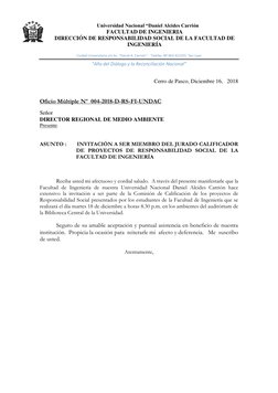 Universidad Nacional “Daniel Alcides Carrión 
FACULTAD DE INGENIERIA 
DIRECCIÓN DE RESPONSABILIDAD SOCIAL DE LA FACULT