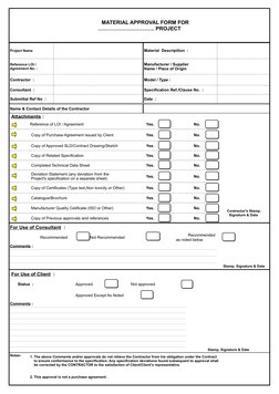 Project Name  
Material  Descripition  :
Contractor  :          
Model / Type :
Consultant  :          
Specification Ref./Cl