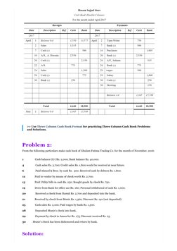 Three Column Cash Book Problems & Solutions | PDF | Cheque | Debits And ...