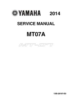 Yamaha MT 07 2014 E0 Service Manual Pagina - 1 100 PDF | PDF