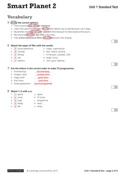 Unit 1 Standard Test With Answers | PDF | Question | Leisure