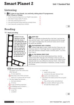 Unit 1 Standard Test With Answers | PDF | Question | Leisure