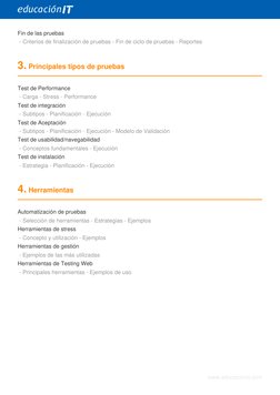 www.educacionit.com
Fin de las pruebas
 - Criterios de finalización de pruebas - Fin de ciclo de pruebas - Reportes
3. Princi