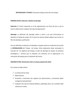 METODOLOGIA Y ETAPAS: El presente trabajo consta de cinco etapas 
 
 
PRIMERA ETAPA: Selección y Diseño de abordaje 
 
Sele