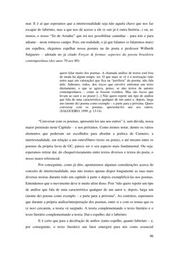 96 
 
mar. E é aí que esperamos que a intertextualidade seja não aquela chave que nos faz 
escapar do labirinto, mas a que no
