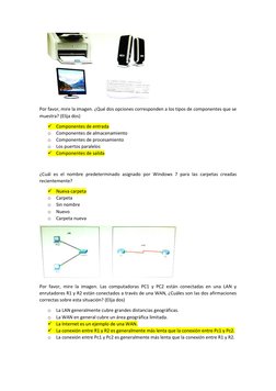 Por favor, mire la imagen. ¿Qué dos opciones corresponden a los tipos de componentes que se 
muestra? (Elija do