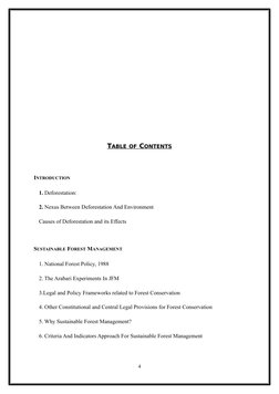 TABLE OF CONTENTS
 
 
INTRODUCTION
1. Deforestation:
2. Nexus Between Deforestation And Environment
Causes of Deforestation a