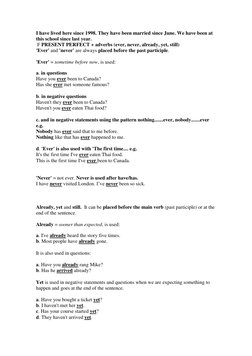 I have lived here since 1998. They have been married since June. We have been at 
this school since last year. 
 F PRESENT PE