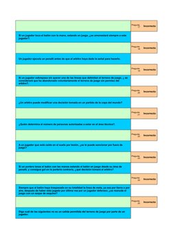 Incorrecto
Incorrecto
Un jugador ejecuta un penalti antes de que el arbitro haya dado la señal para hacerlo. 
Incorrecto
Inco