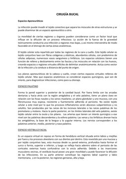CIRUGÍA BUCAL 
 
Espacios Aponeuróticos 
 
La infección puede invadir el tejido conectivo que separa los músculos de otras es