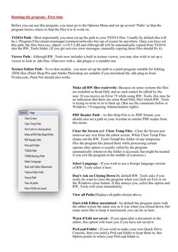 Running the program - First time
Before you can use this program, you must go to the Options Menu and set up several ‘Paths’
