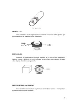 PRESOSTATO
Para controlar el nivel de presión de un conducto, se utilizan estos aparatos que 
generalmente envían una señal d