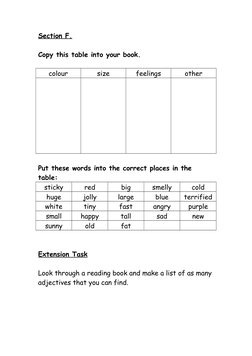 Underlining Adjectives Worksheet | PDF