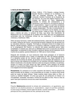 3. NICOLÁS MALEBRANCHE 
(París, 1638-id., 1715) Filósofo y teólogo francés. 
Estudió filosofía y teología en La Sorbona y en