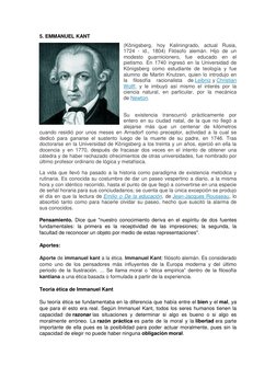 5. EMMANUEL KANT 
(Königsberg, hoy Kaliningrado, actual Rusia, 
1724 - id., 1804) Filósofo alemán. Hijo de un 
modesto guarni