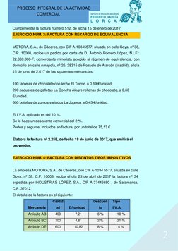 PROCESO INTEGRAL DE LA ACTIVIDAD 
COMERCIAL 
 
 
 
2 
Cumplimentar la factura número 512, de fecha 15 de enero de 2017 
EJE