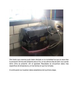 Otro factor que creemos pudo haber afectado en la mortalidad fue que en esos días 
la sensación térmica del ambiente estu