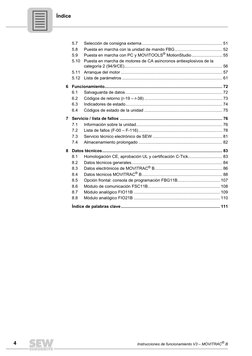 4
Instrucciones de funcionamiento V3 – MOVITRAC® B
Índice
5.7
Selección de consigna externa .................................