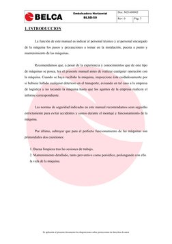 Doc: M21600002 
 
Rev: 0 
Pág: 3 
 
Se aplicarán al presente documento las disposiciones sobre protecciones de derechos de au
